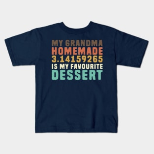 Funny Grandma Pi Pun Retro Kids T-Shirt